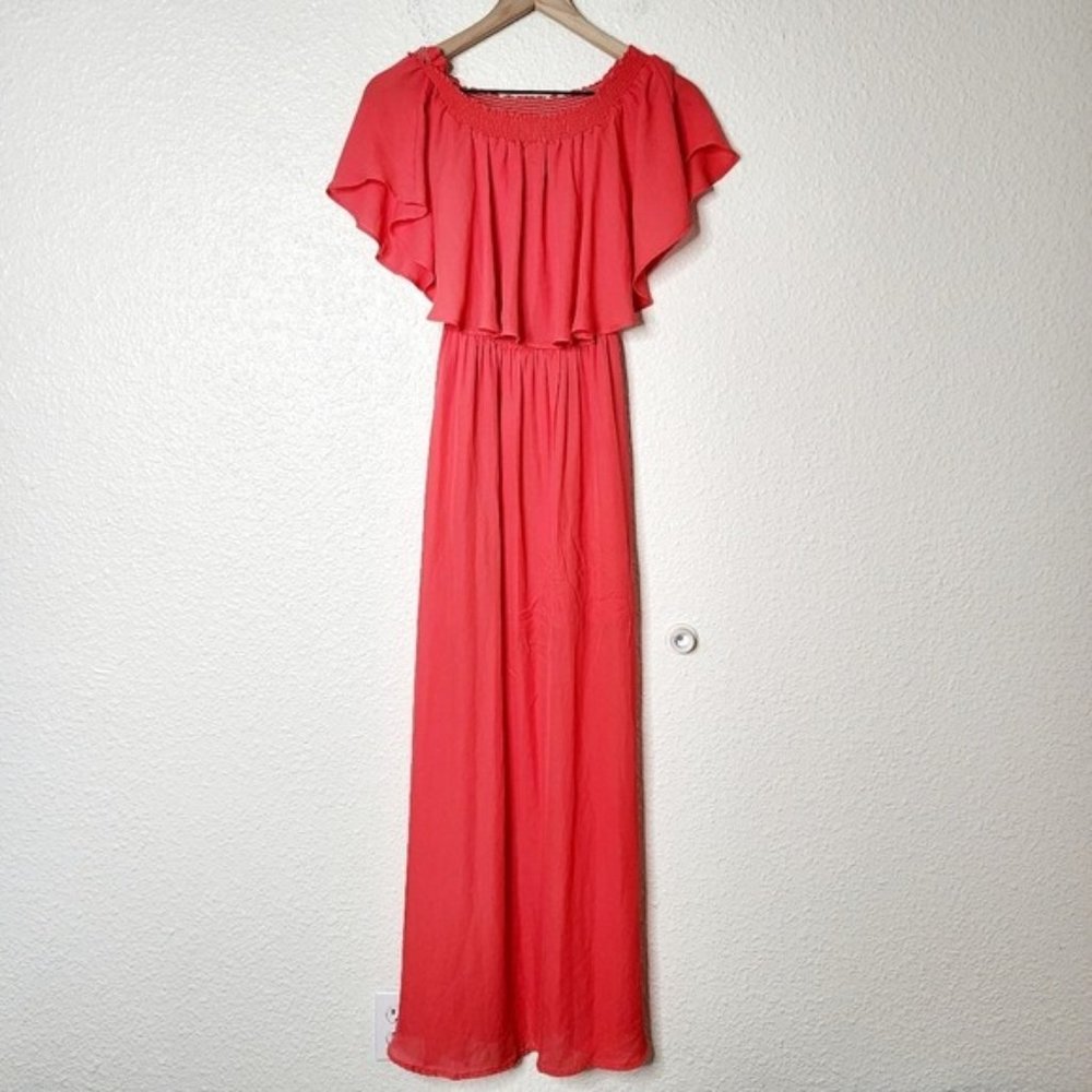 Show Me Your MuMu Hacienda Maxi Dress Small Coral